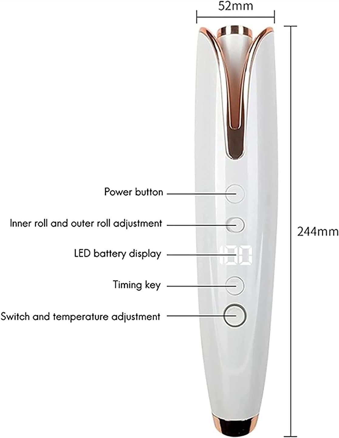Cordless Hair Curler,Automatic Curling Iron with 6 Adjustable Temperature,Auto Rotating Ceramic Barrel Hair Curler Fast Heating, Portable USB Rechargeable Curling Iron Wand Create stylish hai