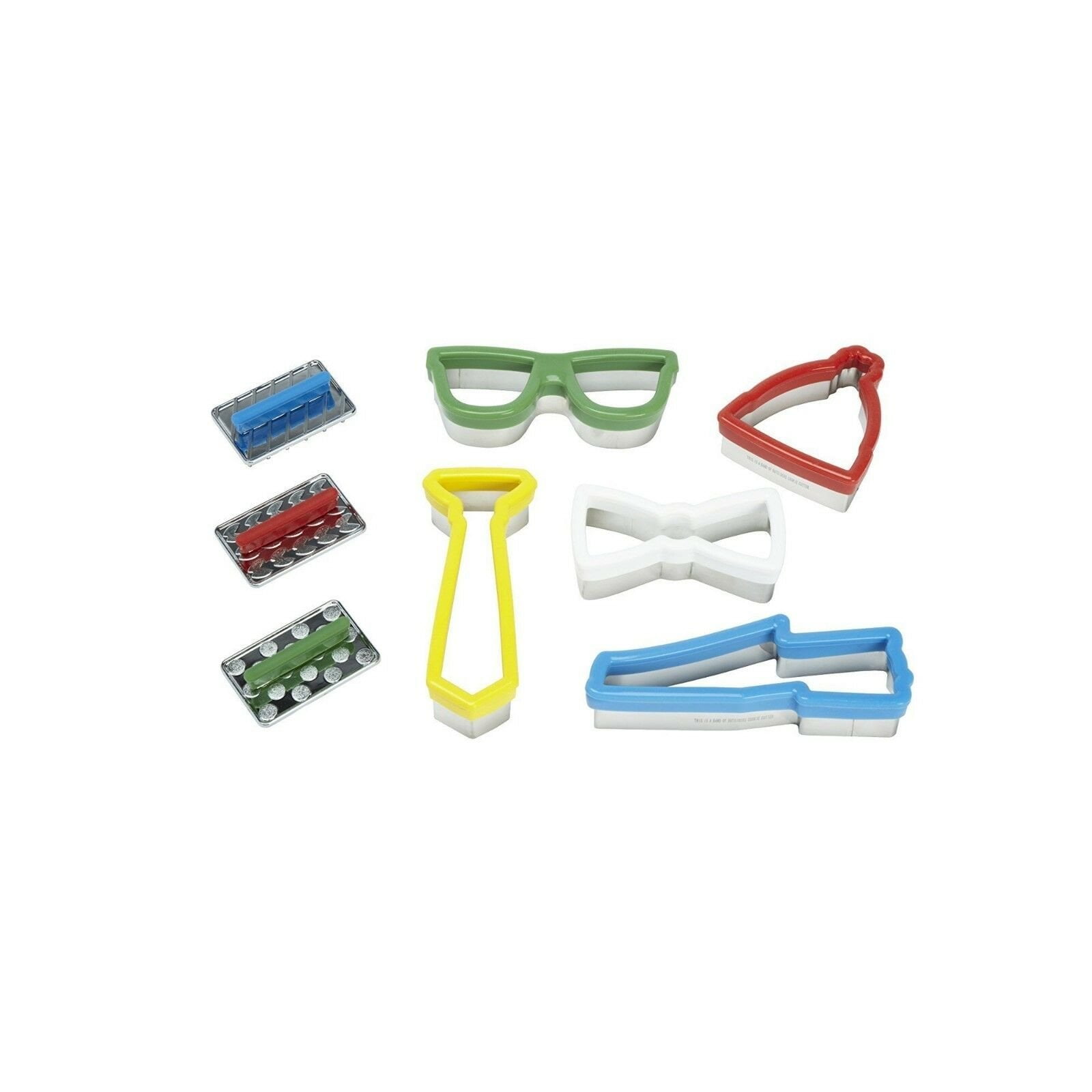 Glasses Sunglasses Bow Tie Glove Cookie Cutters: Mustache Choice of Sizes 