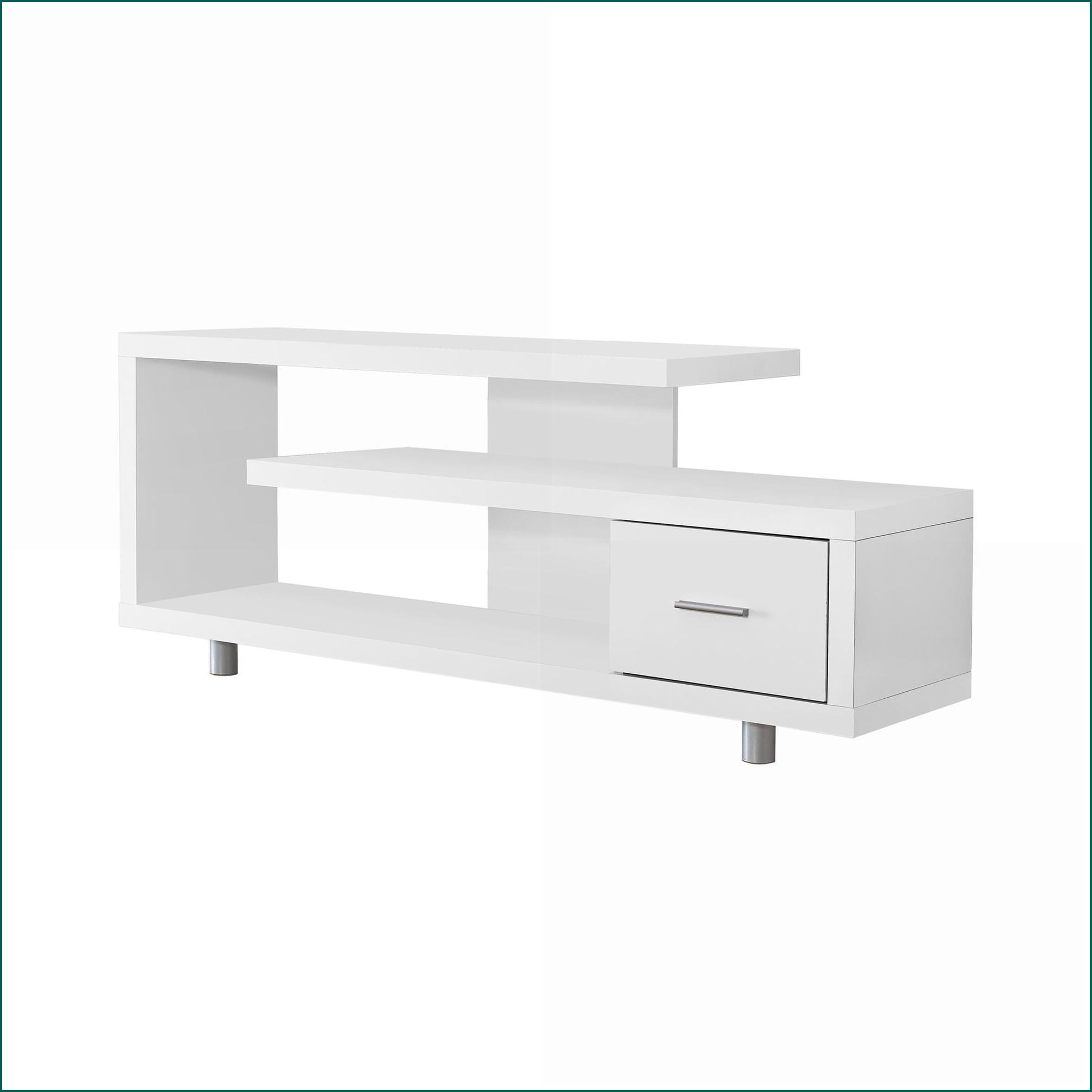TV Furniture 60 Inch Modern White Entertainment Center with Storage | White | TV Size Ranges 80-89 inches