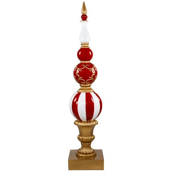 Northlight Commercial Size Candy Cane Ball Finial Christmas Decoration 48" - Red and White