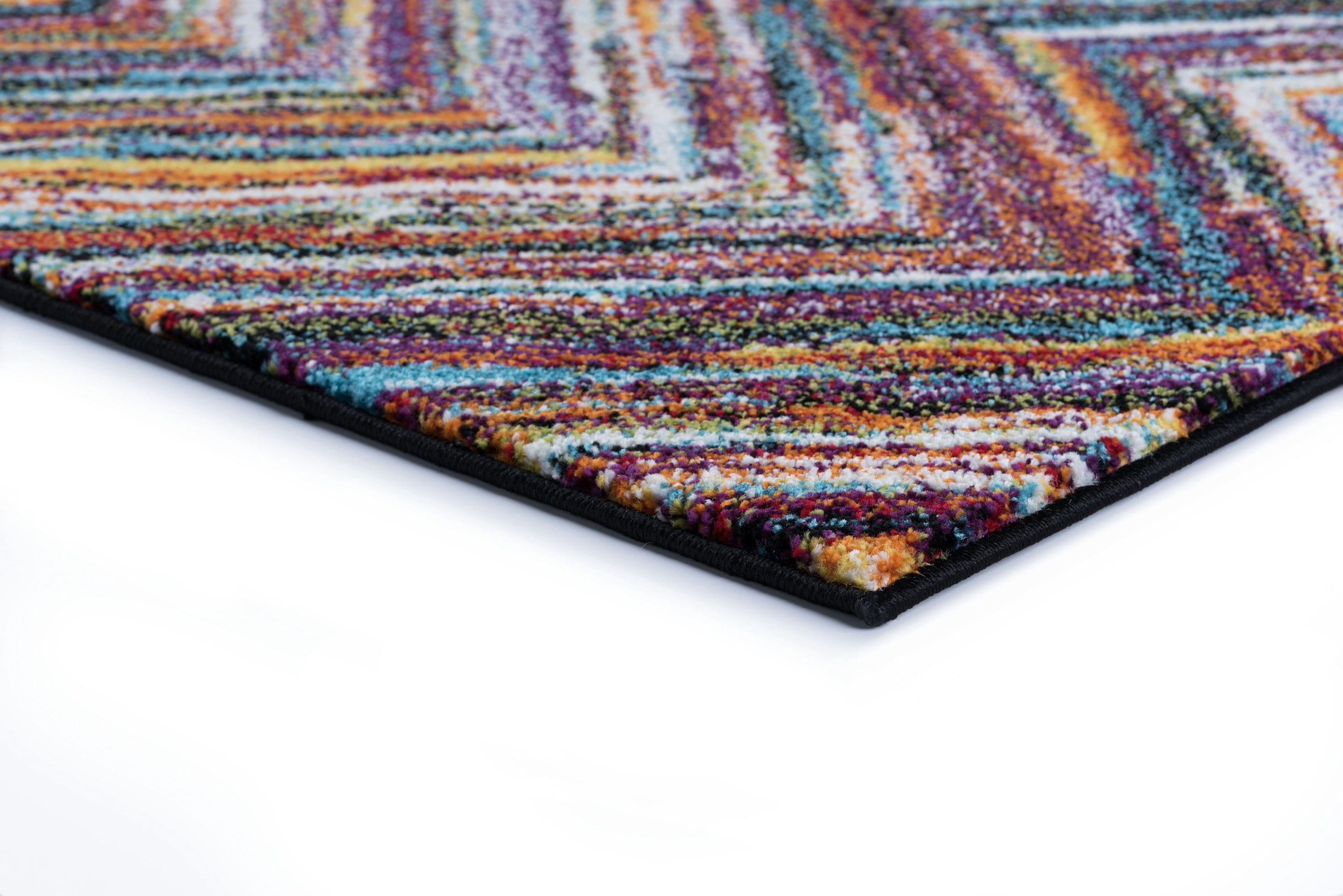 Contemporary 5x8 Area Rug (5'3'' x 7'3'') Chevron Multi-Color Living Room Easy to Clean