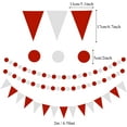 thumbnail image 2 of 21Pcs Red White Party Backdrops Paper Fans Pom Poms Flowers and Hanging Paper Dots Garlands Triangle Bunting Flags Streamers for Birthday Wedding Baby Showers New Year Holiday Party Decorations Suppl, 2 of 7