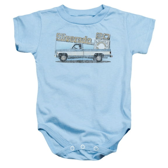 Chevrolet Old Silverado Sketch Infant Snapsuit Light Blue