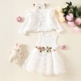 thumbnail image 4 of Mnyotv Baby Girl Clothes Toddlers Sleeveless Floral Tutu Dress with Long Sleeve Cardigan and Headband Fall Summer Outfit Size 18-24Months, 4 of 6