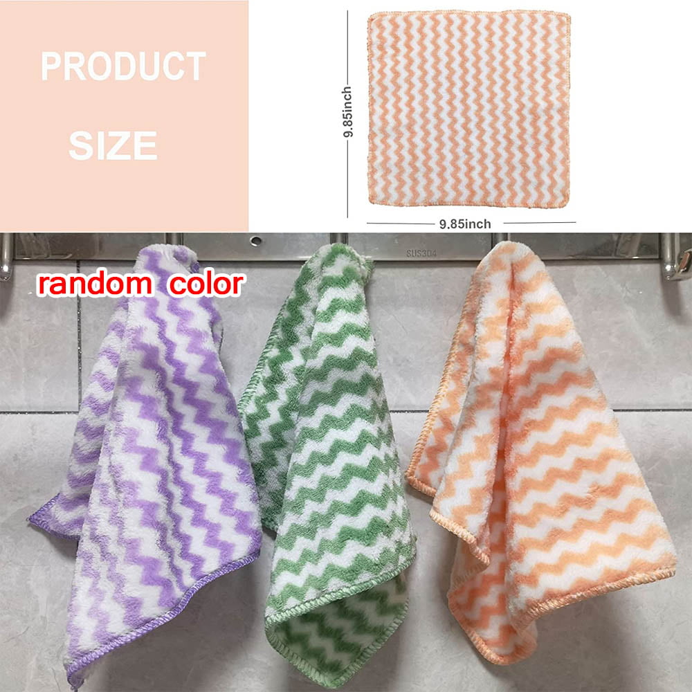 Fancy 20 Pack Kitchen Cloth Dish Towels, Double Side Absorbent Coral Velvet  Dishtowels, Washable Fast Drying Random Color 