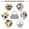 thumbnail image 7 of Elegant Floral Women's Rhinestone Evening Clutch Bag for Wedding Bridal Prom Cocktail Party Handbag Purse, 7 of 7