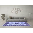 thumbnail image 3 of Ahgly Company Machine Washable Indoor Rectangle Geometric Blue Traditional Area Rugs, 8' x 12', 3 of 4