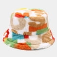 thumbnail image 2 of Penkiiy Winter Bucket Hat for Women Colorful Warm Hats Cute Warm Soft Faux Fur Fisherman Cap Beige, 2 of 3