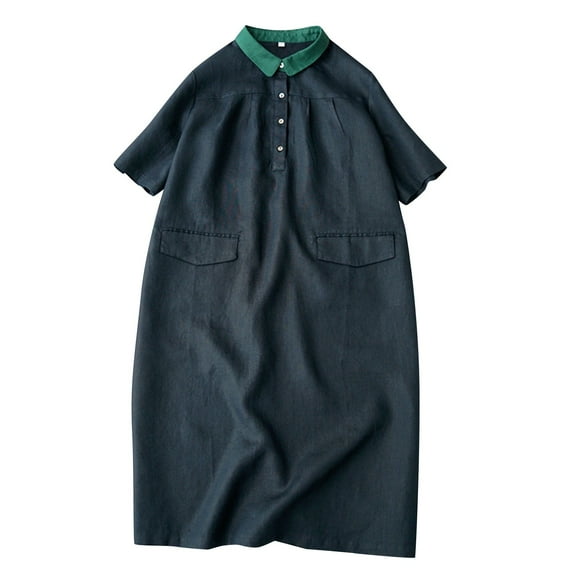 TJAZFJPA Black Slip Dress Women's Casual Short Sleeve Shirt Dress Slip Dress for Women Black Wrap Dress