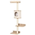 thumbnail image 2 of PawHut Cat Tree Cat Shelf Wall-Mounted Shelter w/ Condo Pet Bed Scratching Post, 2 of 9