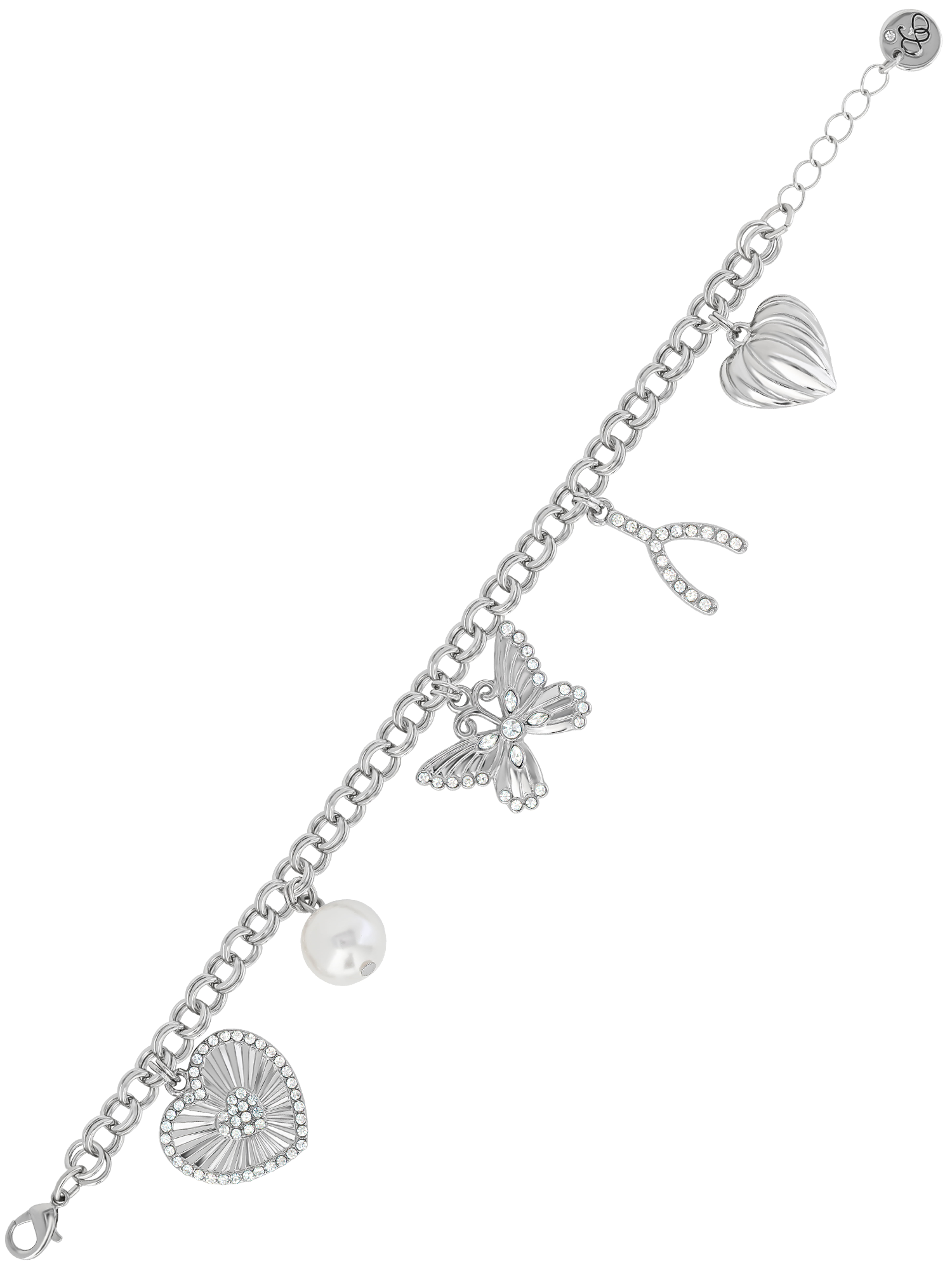 Jessica Simpson Women's Silvertone Charm Bracelet - Walmart.com