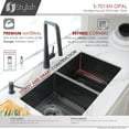 thumbnail image 5 of Stylish Undermount 32" Graphite Black Double Bowl Kitchen Sink with Grids & Strainers S-701XN, 5 of 15
