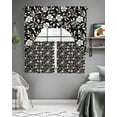 thumbnail image 5 of Black White Floral Kitchen Curtains Swag Valance and Tier Curtains Set 36 Inch Length, Farmhouse Vintage Botanical Leaves Rod Pocket Drape Panels Pair Swag Curtains for Bathroom/Cafe/Window, 5 of 6