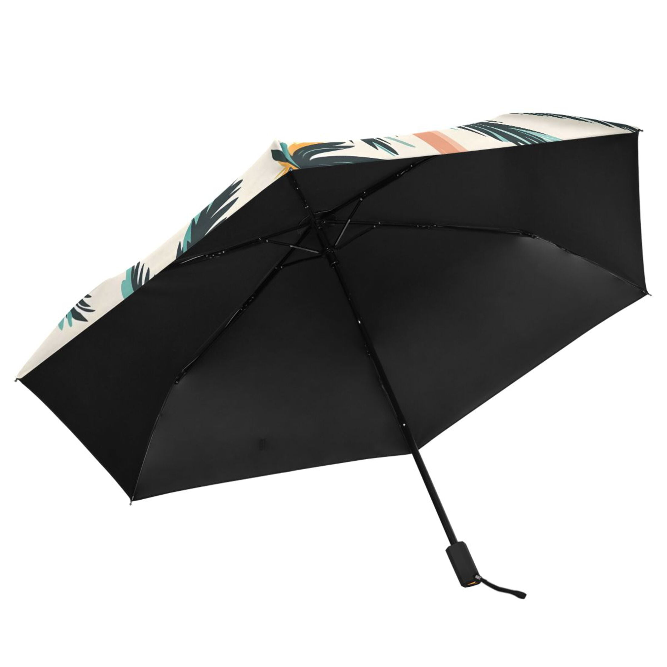 ALAZA Palm Tree-a1 UPF 50+ Compact Folding Umbrella for Rain Travel Umbrella Packable