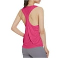 thumbnail image 3 of Fancifize Womens Yoga Workout Tank Tops Cute Cross Back Running Gym Activewear Sports Shirt Lightweight Sleeveless Athletic Running Shirts Summer Deals,L,Hot Pink, 3 of 4