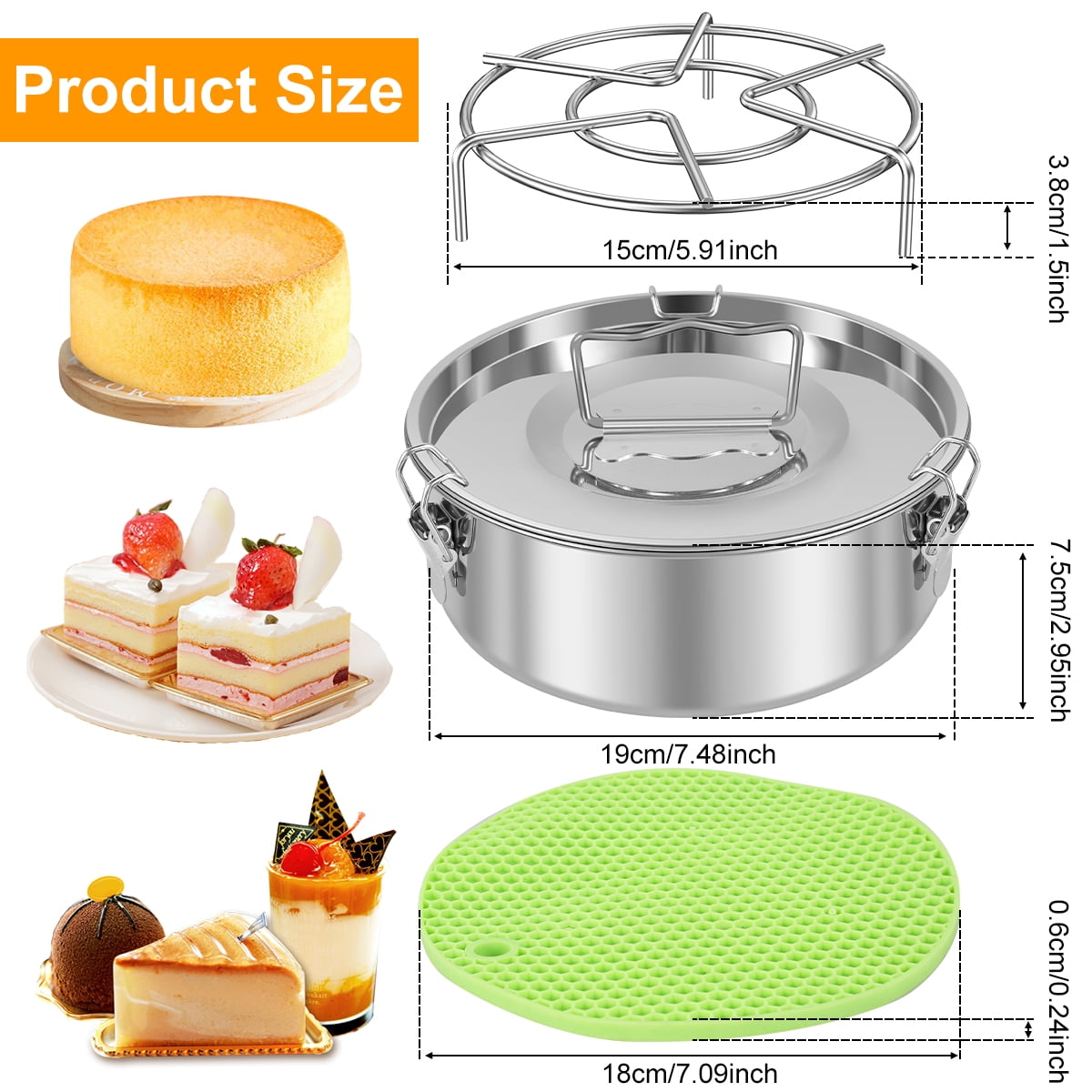 Rzvnmko Stainless Steel Flan Mold 1.5QT,Flan Pan for Instant Pot 6-8QT,Mexican Design Flanera Flan Maker,Flan Pan,Moldes para Flan - Flaneras Moldes con Tapa