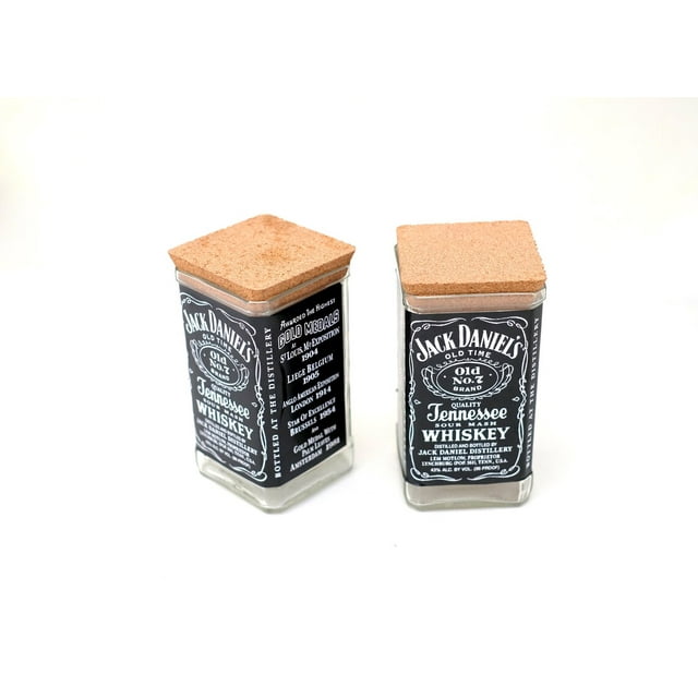 WASABOTTLE Repurposed Jack Daniels Whiskey Bottle Stash Storage Jars Cork Lids for Sugar | Flour | Lentil | Coffee | Pasta | Stash - JD Bourbon Bottle (Single)750ml