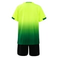 thumbnail image 5 of TSSOE Boys Short Sleeve T-Shirt and Shorts Set Kids Football Basketball Suit Running Workout Clothes Fluorescent Green XXS, 5 of 7