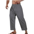 thumbnail image 2 of Birdeem Mens Fashion Casual Solid Color Pockets Elastic Rope Pants Sports Fitness Pants, 2 of 6