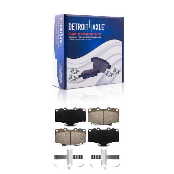 Detroit Axle - Front Brake Pads for 1991-1995 Toyota 4Runner, 1993-1998 T100,  Ceramic Brake Pads w/Hardware Replacement