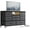 Gray, variant on 8-Drawer Dresser TV Stand for 50 inch TV, Entertainment Center with LED Lights & Charging Station, Chest of Drawers with Fabric Drawers and Open Shelves for Living Room, Hallway