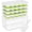 Green, variant on Cnshop 4-Pack Silicone Ice Cube Tray Set with Lid, Bin & Scoop, Stackable Freezer Ice Cube Trays with Storage Container