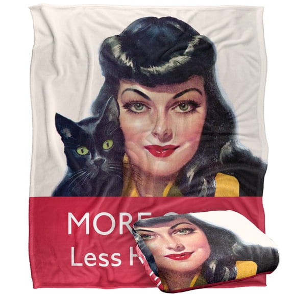 bCreative - Ephemera Blanket, 50'x60' More Cats, Less Humans Silky Touch Super Soft Throw Blanket