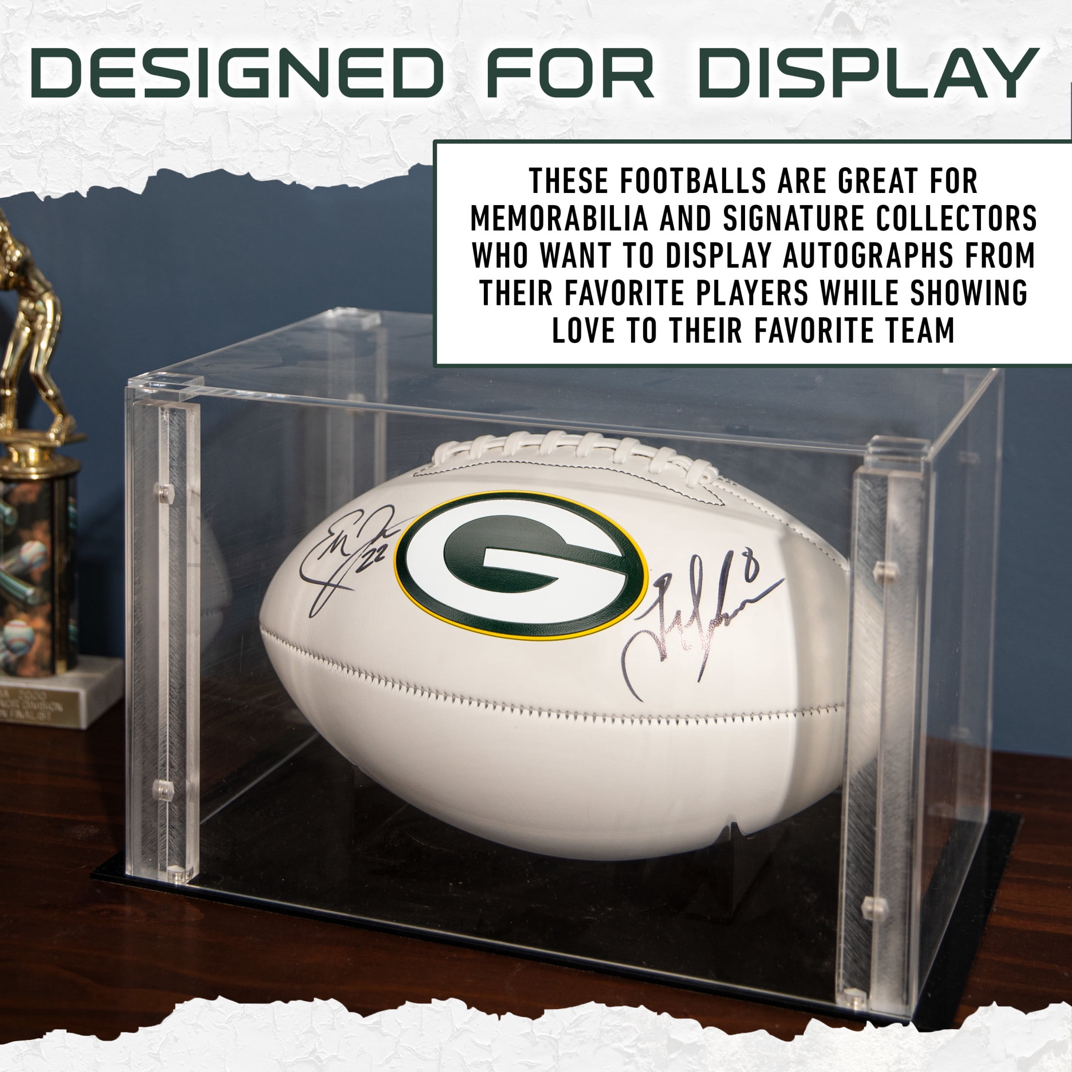 Franklin Sports NFL Green Bay Packers Autograph Football - Official Size White Panel Souvenir Football for Autographs + Signatures - NFL Team Fan Shop Memorabilia Football for Display