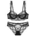 thumbnail image 1 of Sujetador transparente ultrafino sin esponja, sujetador de encaje pequeño con pecho grande, ropa interior sexy para mujer, sujetador, 1 of 6