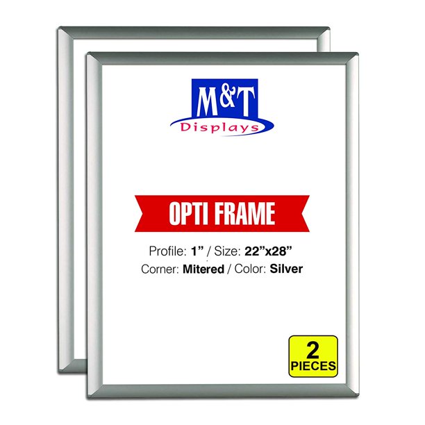 M&T Displays Snap Frame 22x28 Poster Size 1" Silver Color Profile