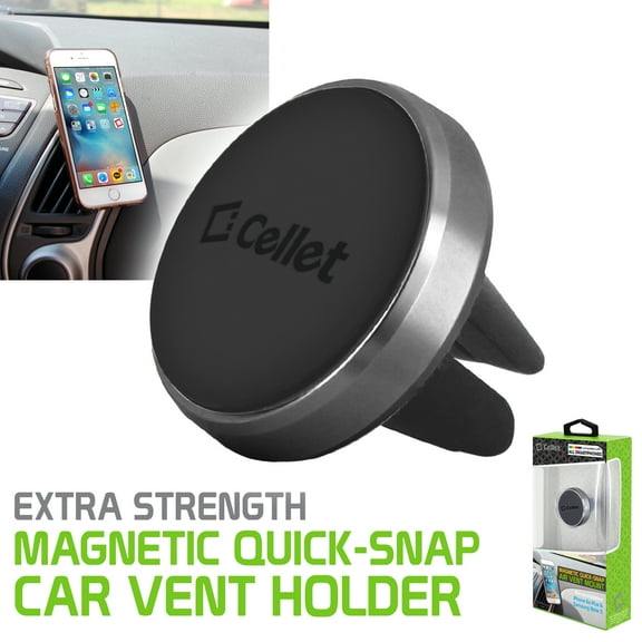 Cellet Universal Extra Strength Magnetic Quick-Snap Car Vent Smartphone Holder - Space Gray