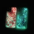 thumbnail image 4 of Compatible with iPhone 15 Pro Quicksand Light up Case Glow in The Dark Liquid Fluorescent Floating Waterfall Floral Tulip Case Women Girly Soft TPU Luminous Shockproof Phone Cover, Purple, 4 of 7
