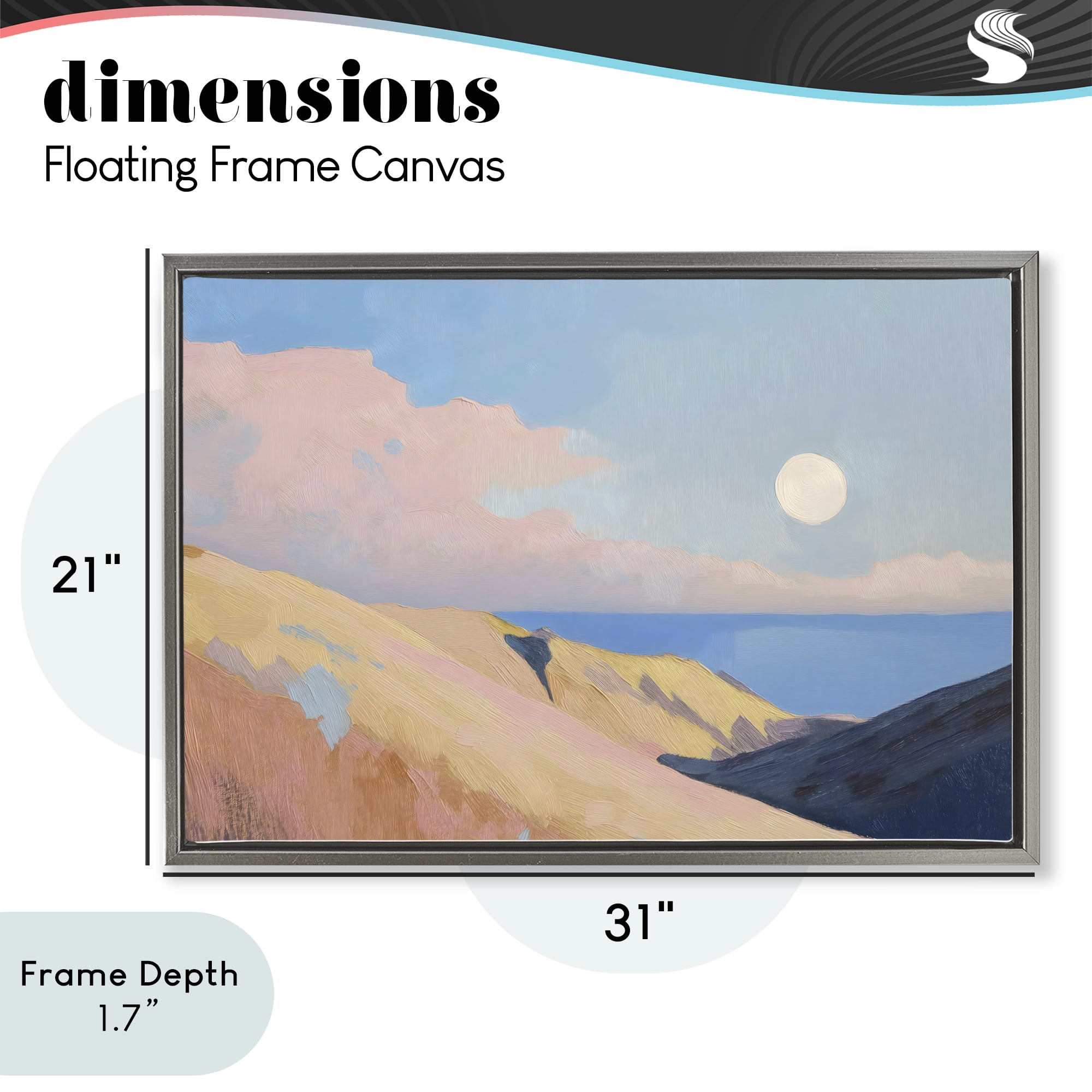 Stupell Industries Pink Hills At The Ocean Gray Framed Floater Canvas Wall Art, design by Gina Kelly