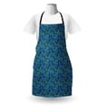 thumbnail image 3 of Gecko Apron, Doodle Style Lizard Pattern with Blue Shaded Background Reptile Cartoon, Unisex Kitchen Bib with Adjustable Neck for Cooking Gardening, Adult Size, Navy Blue and Green, by Ambesonne, 3 of 4