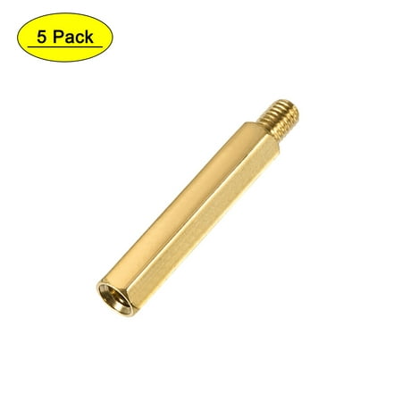 

Uxcell Brass M5 50mm+7mm Male-Female Hex Standoff 5 Pack