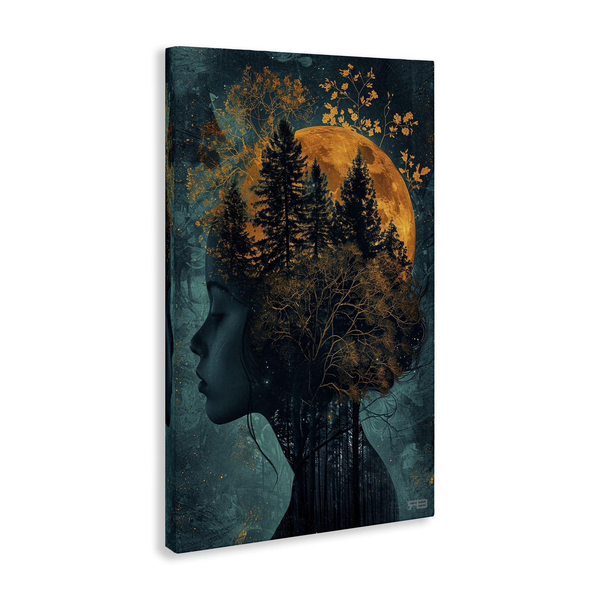 Stupell Industries Visage of Woman with Nature People Painting Wrapped Canvas Art Print Wall Art, 16 x 24