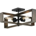 thumbnail image 6 of Progress Lighting, Boundary Collection, 4-Light Flush Mount, Matte Black, Open Frame, Grey Washed Oak., 6 of 9