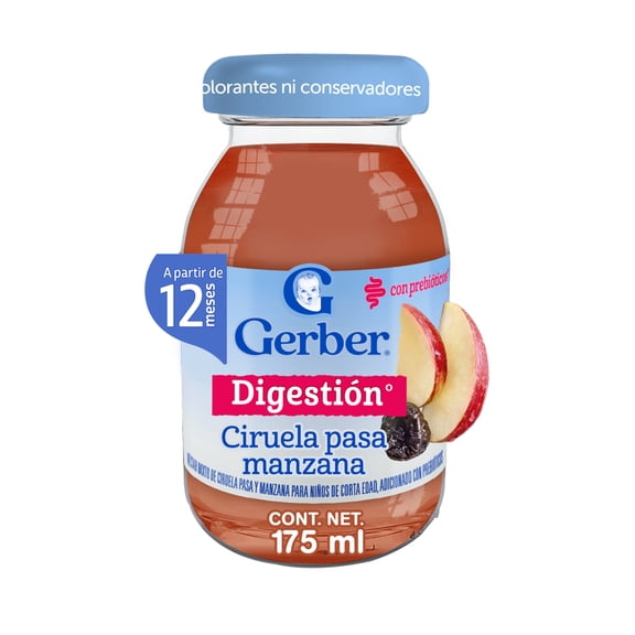 Bebida Gerber Sabor Ciruela Manzana Frasco 175 ml