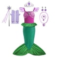 thumbnail image 3 of Mermaid Dress for Girl Ariel Prom Princess Costumes Cosplay Dress for Kids Girls Birthday Party Dress Up Gown Halloween Clothing, 3 of 5