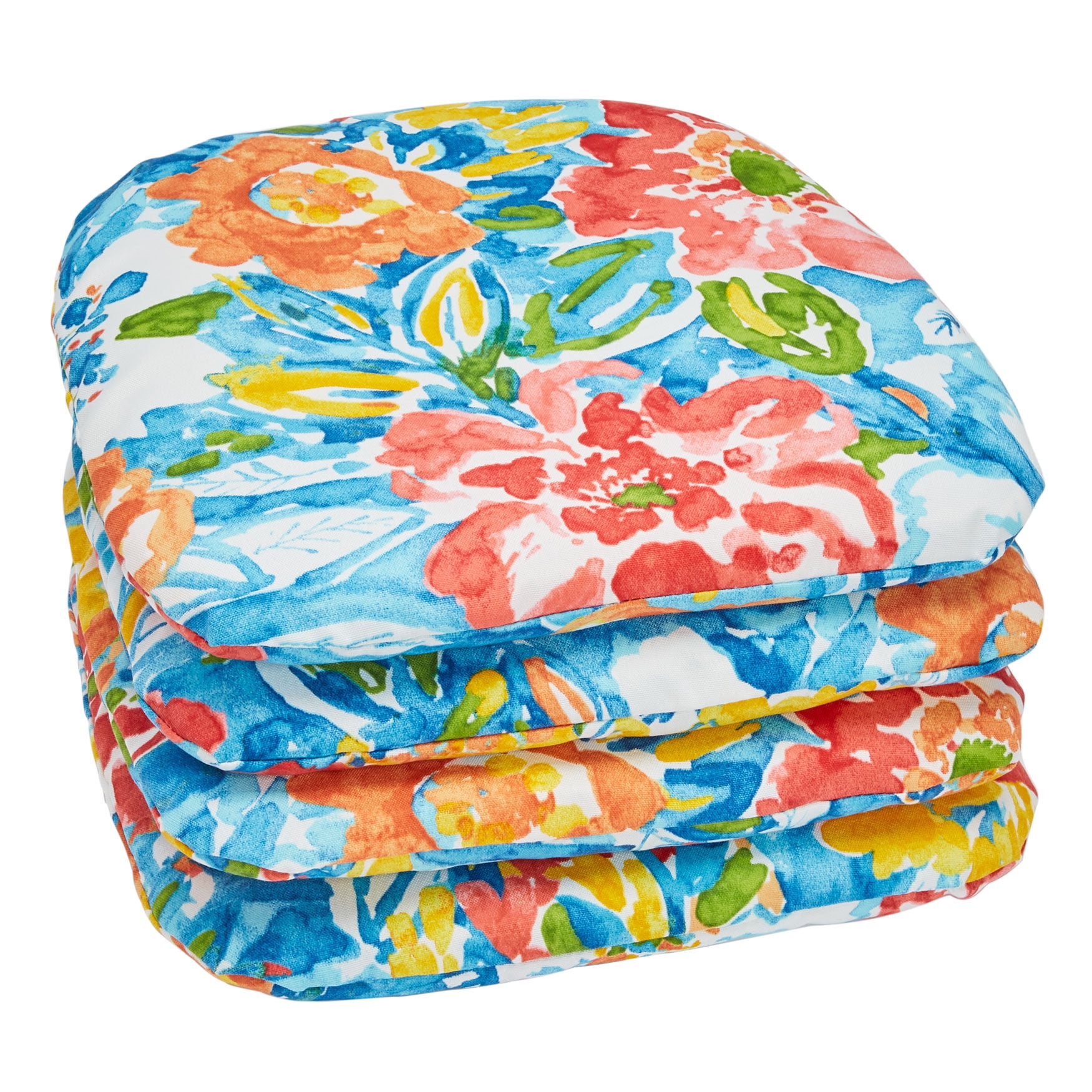 Brylanehome Set Of 4 Stacking Chair Pads, Poppy Blue