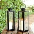 thumbnail image 5 of SAFAVIEH Lorient Black Metal Outdoor Candle Holder, Set of 2, 5 of 6