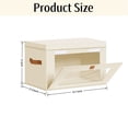 thumbnail image 3 of 1 Pack Beige Closet Storage Bins with Lids Front Opening Storage Bin Collapsible Fabric Organizer with Clear Window Dual Handles Closet Clothes Blanket Book Storage Box for Home DIMJ, 3 of 8