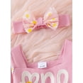 thumbnail image 5 of aturustex Infant Baby Girl 1st Birthday Romper Dress 0 3 6 9 12 18M Newborn Daisy Print Long Sleeve Bodysuits Sweetheart Neck Jumpsuit Tulle Dress witn Cute Casual Clothes for Birthday Party, 5 of 8