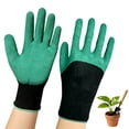 thumbnail image 2 of Gardening Gloves Thickened Latex Coated Thorn-Proof Working Glove Wear-Resistant Work Mitts for Digging Planting Weeding (Green), 2 of 9