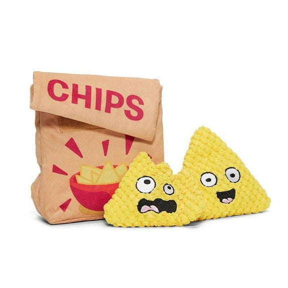 BARK A-Maize-ing Corn Chips Tortilla Chip Plush Dog Toy, Small