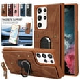 thumbnail image 1 of For Samsung Galaxy S23 Ultra Cover With Ring,Shockproof Luxury Leather Card Slot Case，Silm Stand Case Cover, 1 of 5