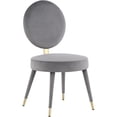 thumbnail image 4 of Meridian Furniture Brandy Grey Velvet Dining Chair, 4 of 6