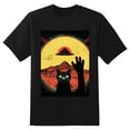 thumbnail image 2 of Plus Size Shirt for Women Black Tops for Women Short Sleeves Shirt for Women Retro Black Cat T Shirt Oversized Shirt for Women S, 2 of 5