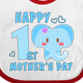 thumbnail image 4 of Inktastic Happy First Mothers Day with Elephant Boys or Girls Baby Bib, 4 of 4