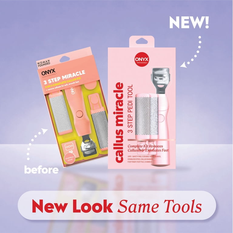 2 pack) ONYX Professional Callus Miracle 3 Step Pedi Tool